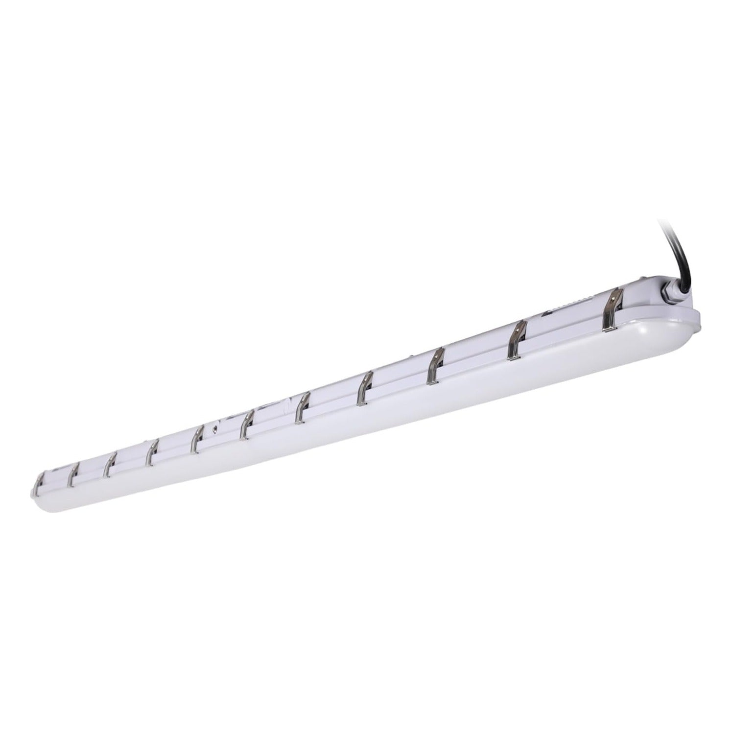 8-Foot LED Vapor Tight Linear Light - 90-Minute Emergency Backup - 80/100/120W 3CCT - Gray