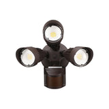 Tri-Head Security Light w/ Motion Sensor - Selectable 3CCT - 35W