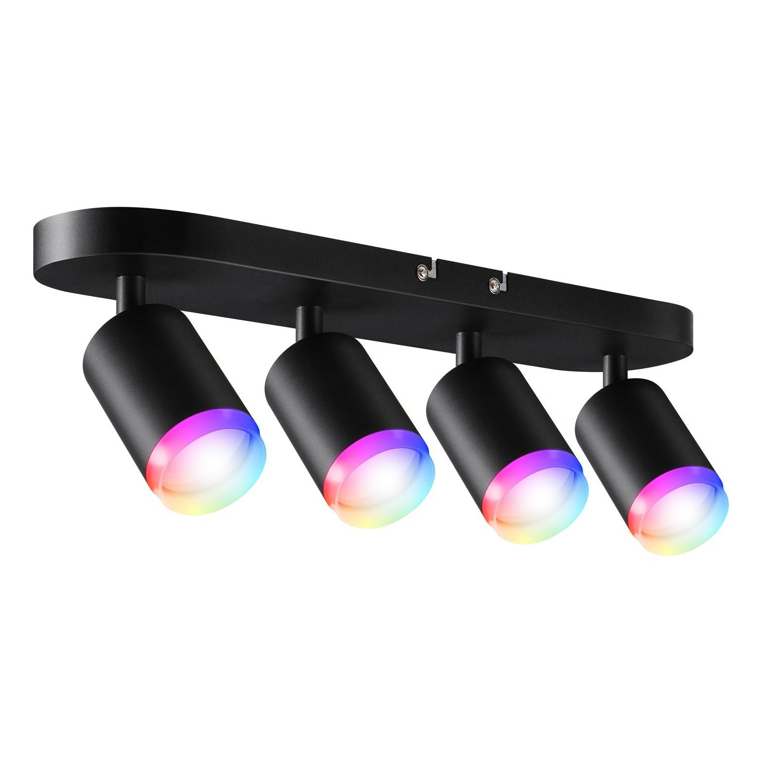 LuminCore Smart 4-Head Linear LED Ceiling Spot Lights | RGBW | Black