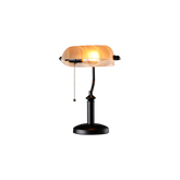 Decorative Task Lamp - Amber Glass Shade - 60W Max - Yellow Finish