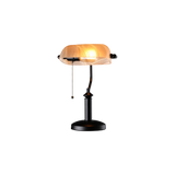 Decorative Task Lamp - Amber Glass Shade - 60W Max - Yellow Finish