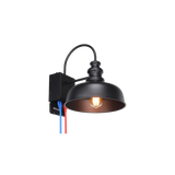 Gooseneck Light - Built-in GFCI Outlet - 60W Max - Black