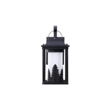 Decorative Outdoor Lantern - Silhouetted Forest Motif - 60W Max - Black Pavilion™ Tree