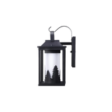 Decorative Outdoor Lantern - Silhouetted Forest Motif - 60W Max - Black Pavilion™ Tree
