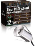 LED Deck Light - Triple Beam Clover Glow - 1W - Polished Stainless Steel