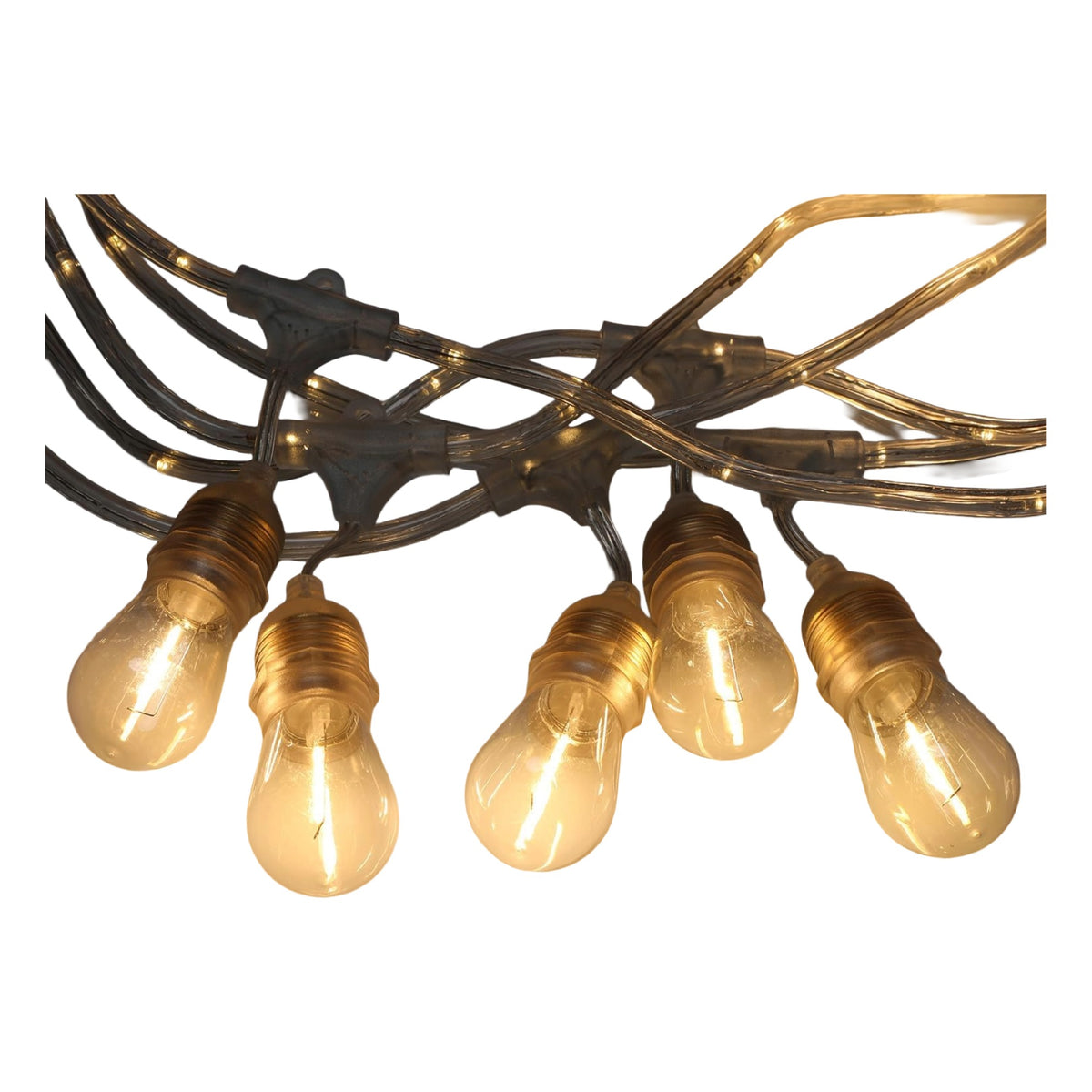 LeonLite® LED Outdoor String Lights - 48 Feet - 24 Lights - Clear White