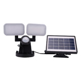 Dual-Head Solar Security Wall Light - Motion Sensor - Black