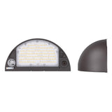 13-Inch Arc Full-Cutoff LED Wall Pack - Dusk-to-Dawn 3CCT - 60/90/100/120W - Bronze