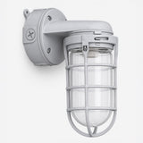 Caged Jelly Jar Vapor Tight Wall Light - E26 Base, IP65 - Gray