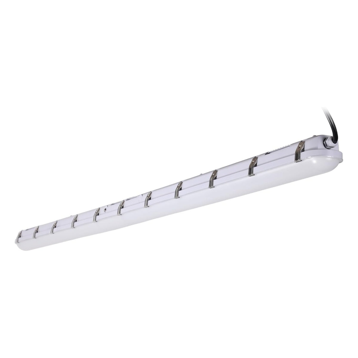 8-Foot LED Vapor Tight Linear Light - 90-Minute Emergency Backup - 80/100/120W 3CCT - Gray