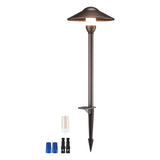 Saucer-Shade LED Path Light with G4 Bulb - 3000K - Oil Rubbed Bronze