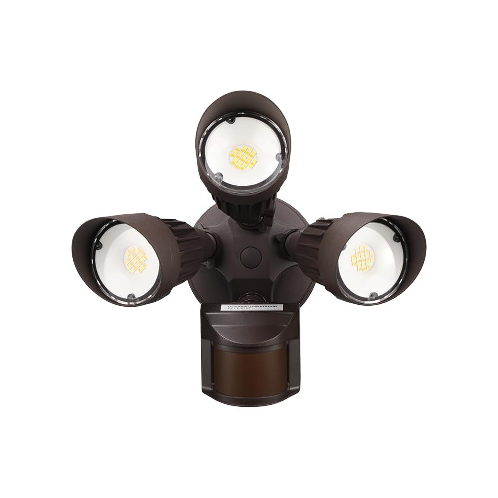 Tri-Head Security Light w/ Motion Sensor - Selectable 3CCT - 35W