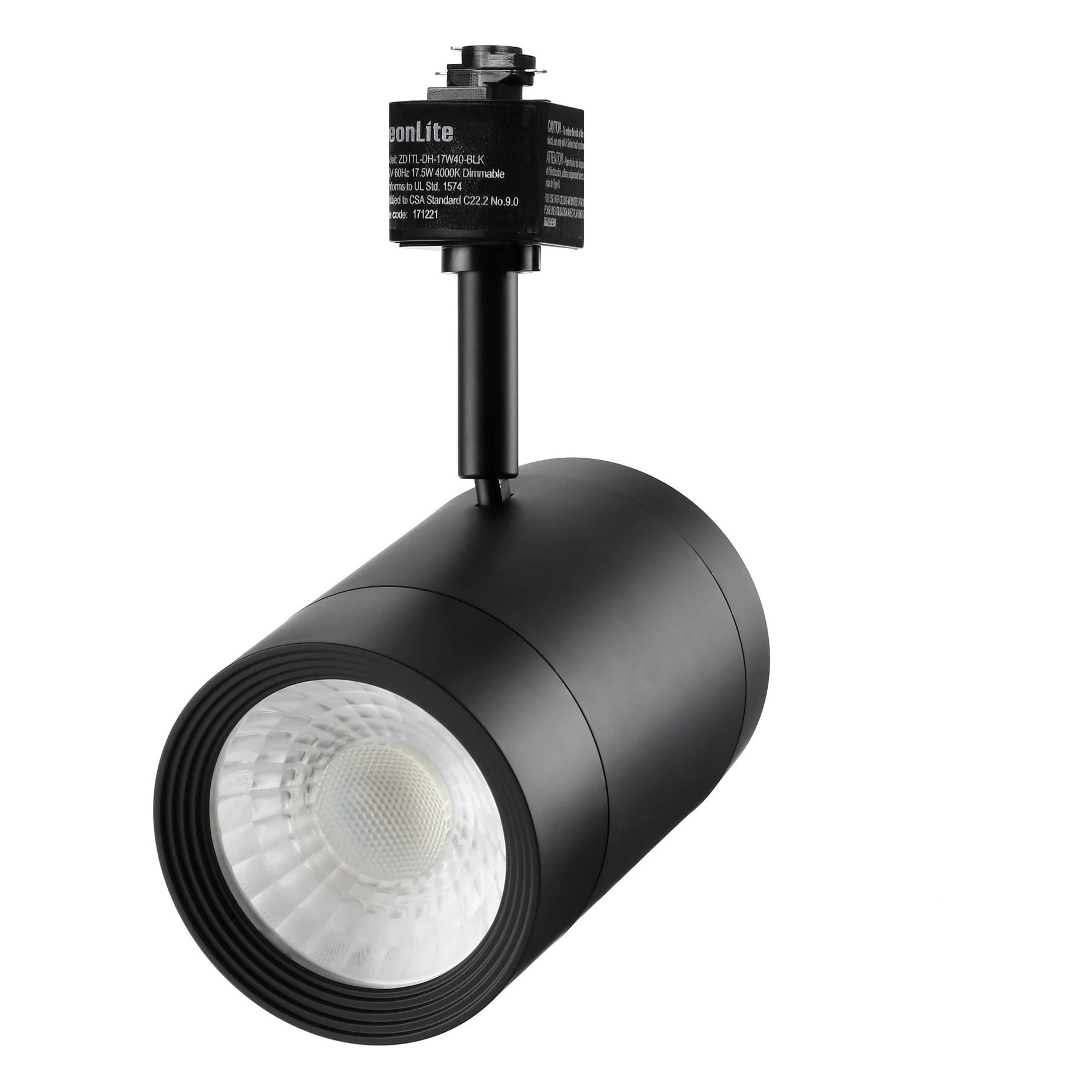 17.5W LED Track Light Head | 4000K | Black