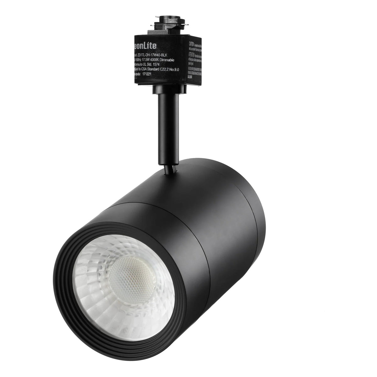 17.5W LED Track Light Head | 4000K | Black
