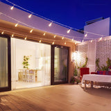LeonLite® LED Outdoor String Lights - 48 Feet - 24 Lights - Clear White