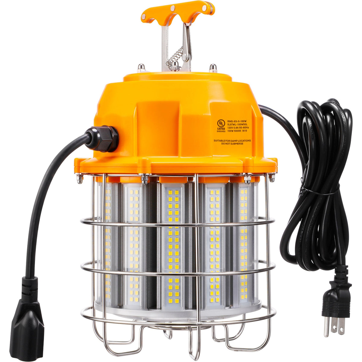 LED Temporary Work Light - Linkable - 100W 13000lm 5000K - Yellow
