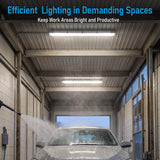 4-Foot LED Vapor Tight Linear Light - 90-Minute Emergency Backup - 50/60/70W 3CCT - Gray