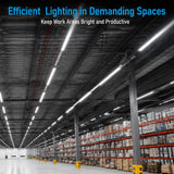 8-Foot LED Vapor Tight Linear Light - 90-Minute Emergency Backup - 80/100/120W 3CCT - Gray