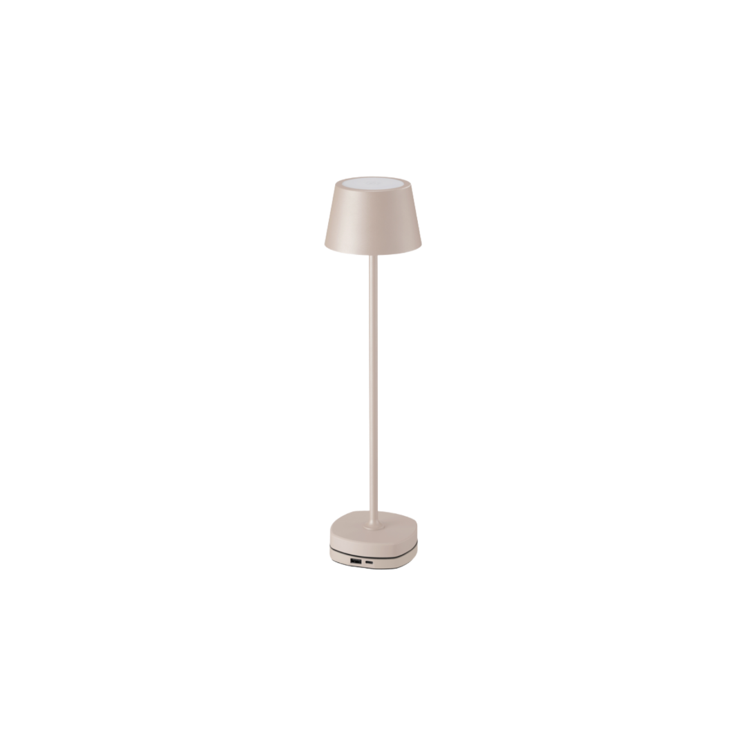 Wireless Rechargeable LED Table Lamp - Up & Down Ambient Glow - 2700K 200lm - Beige