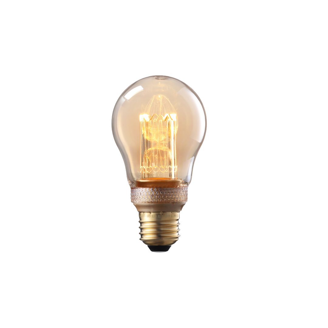 Vintage Edison LED Bulb - 2000K Ultra Warm - 2.3W 65lm - Amber Glass