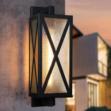 Outdoor Wall Light - Sculptural Geometric Design - 60W 800lm - Black Mon Diamond
