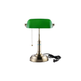 Vintage Banker's Desk Lamp - Iron Construction - 60W Max - Green