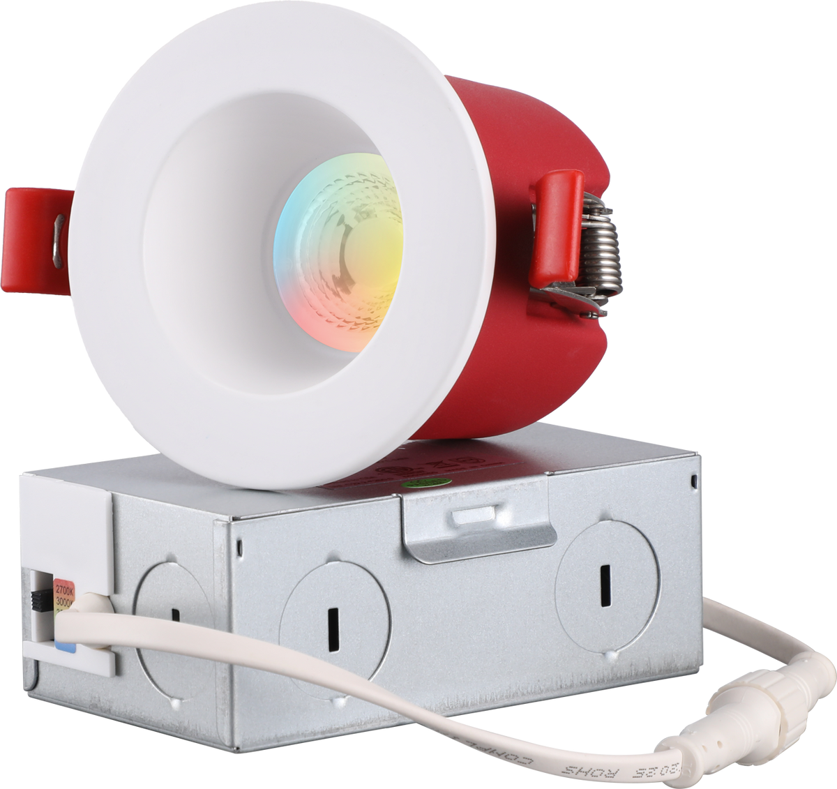 Deep Recessed LED Downlight - 2-Hour Fire-Rated Anti-Glare - 5CCT Selectable CRI90 1000lm - White