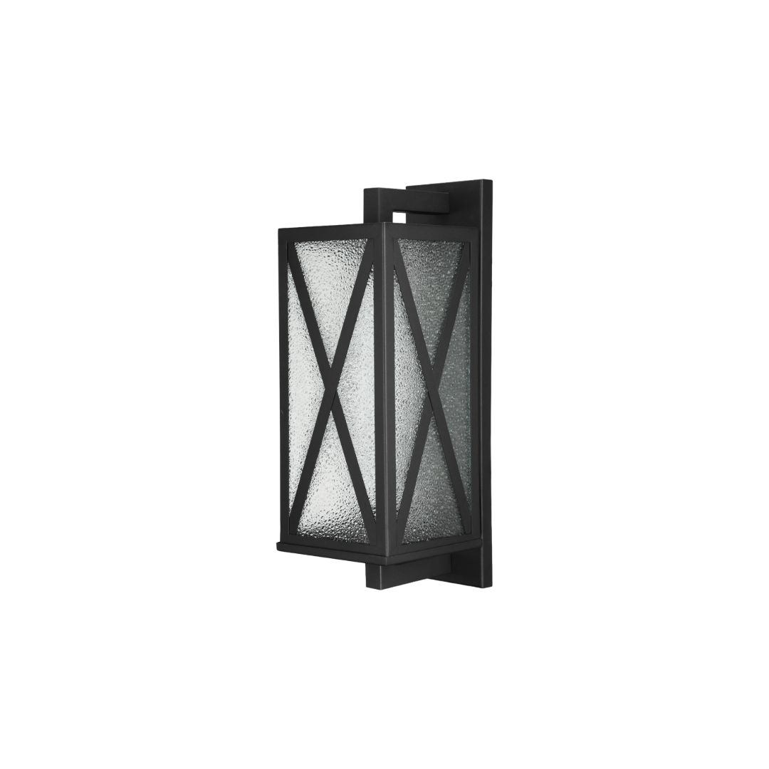 Outdoor Wall Light - Sculptural Geometric Design - 60W 800lm - Black Mon Diamond