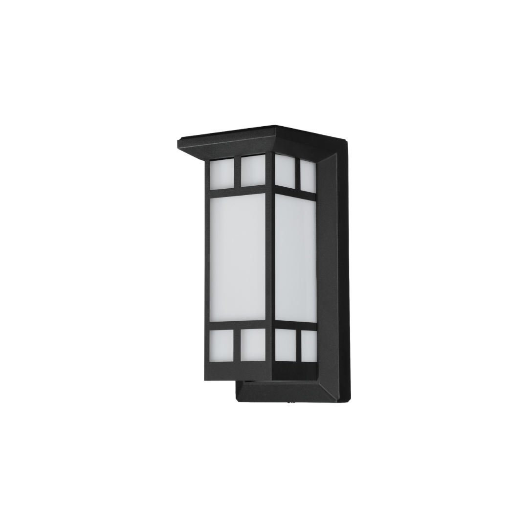 Outdoor LED Wall Light - Geometric Grid Design - 968 Lumens 17W - Black