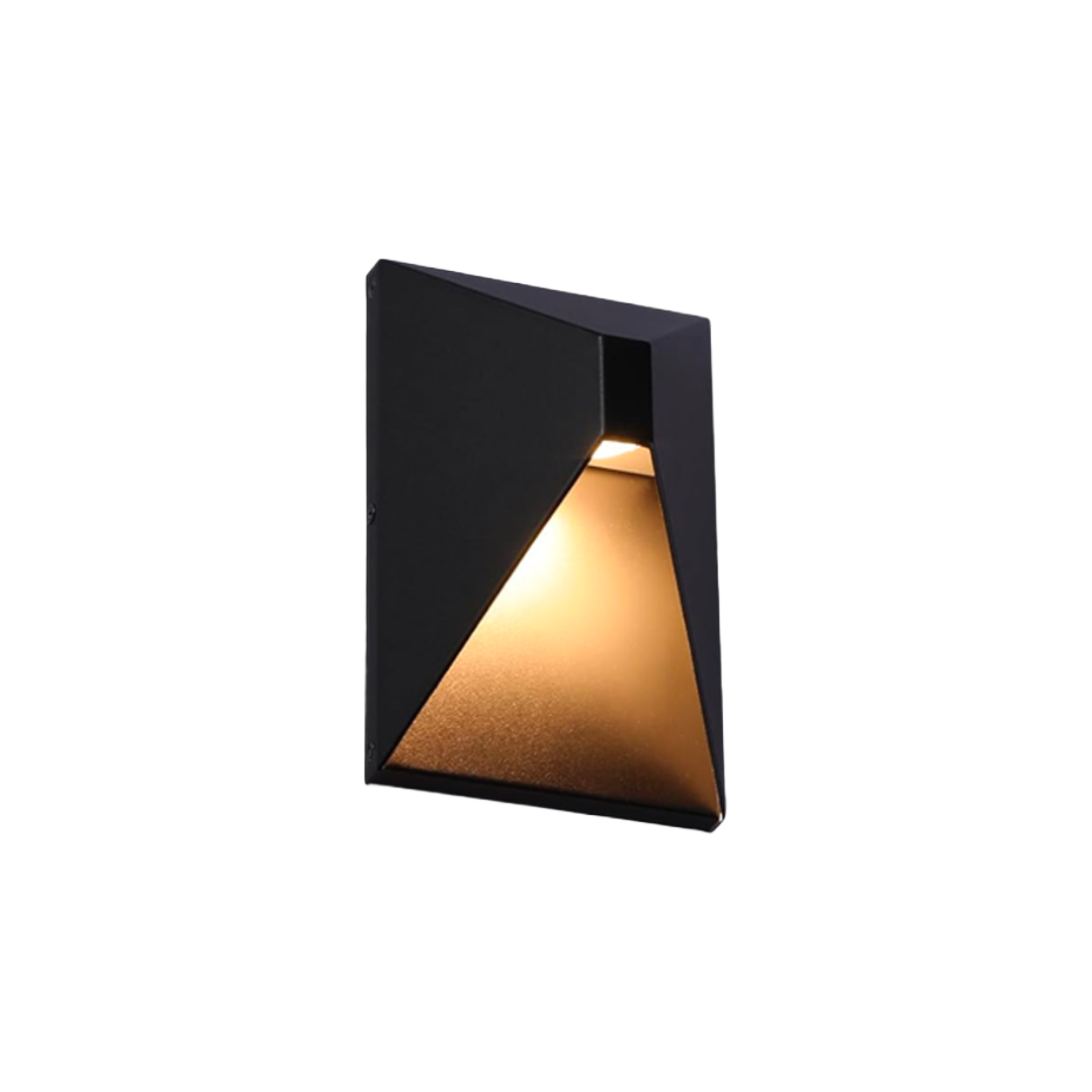 Architectural LED Wall Light - 5CCT Selectable - 840lm 12W IP65 - Black - Prism Peak
