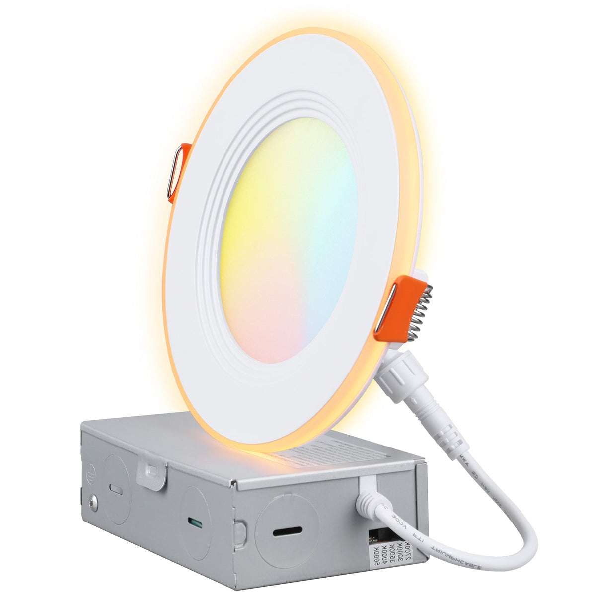 Threaded LED Downlight - 5CCT & Amber Night Light - 12W CRI90 - White