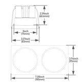 3" Trimless Semi-Recessed LED Downlight - 5CCT Selectable - 12W 780lm CRI90 - White