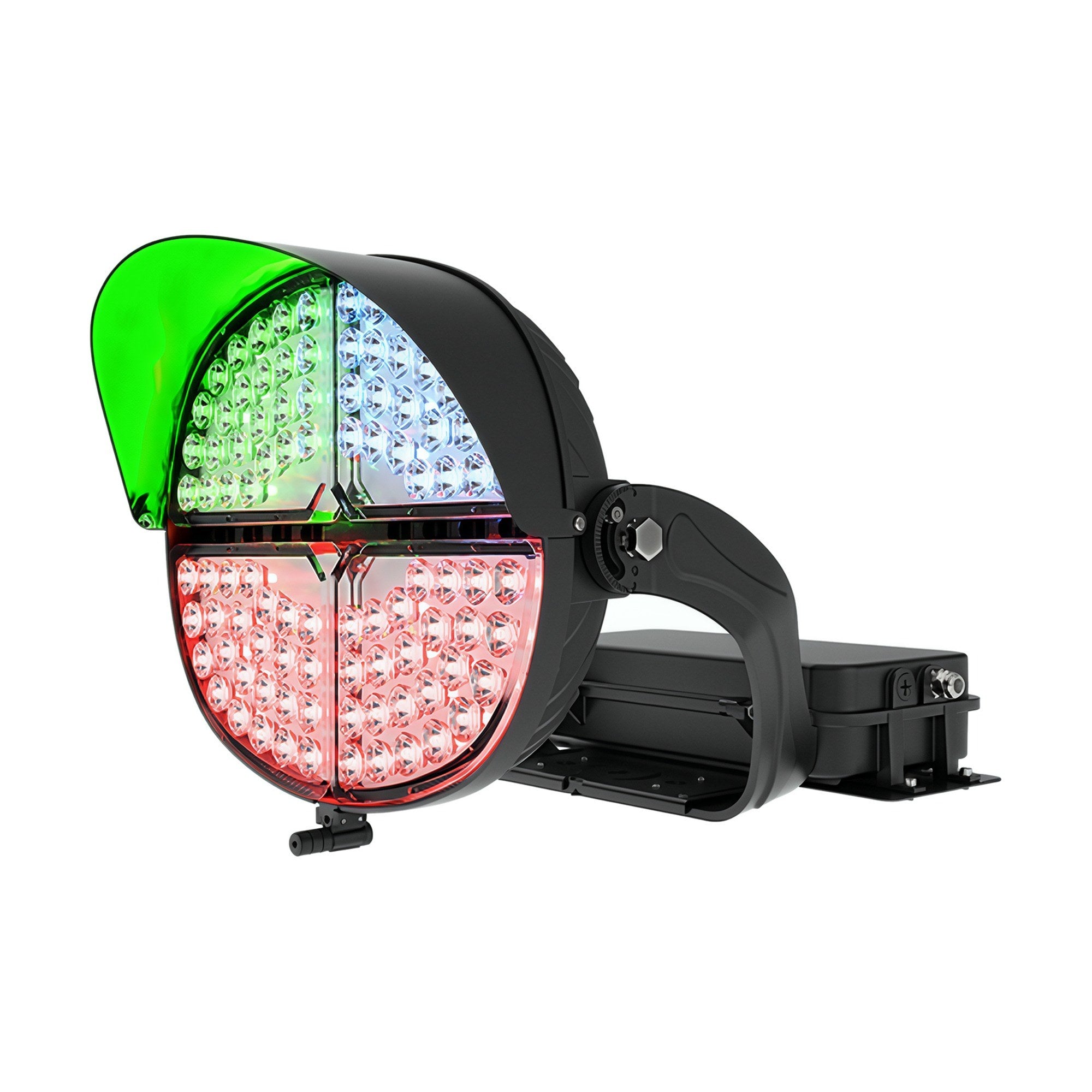 LED RGB Sports Light - Colour Changing - 480W - 120–277V - Black Trunnion Mount
