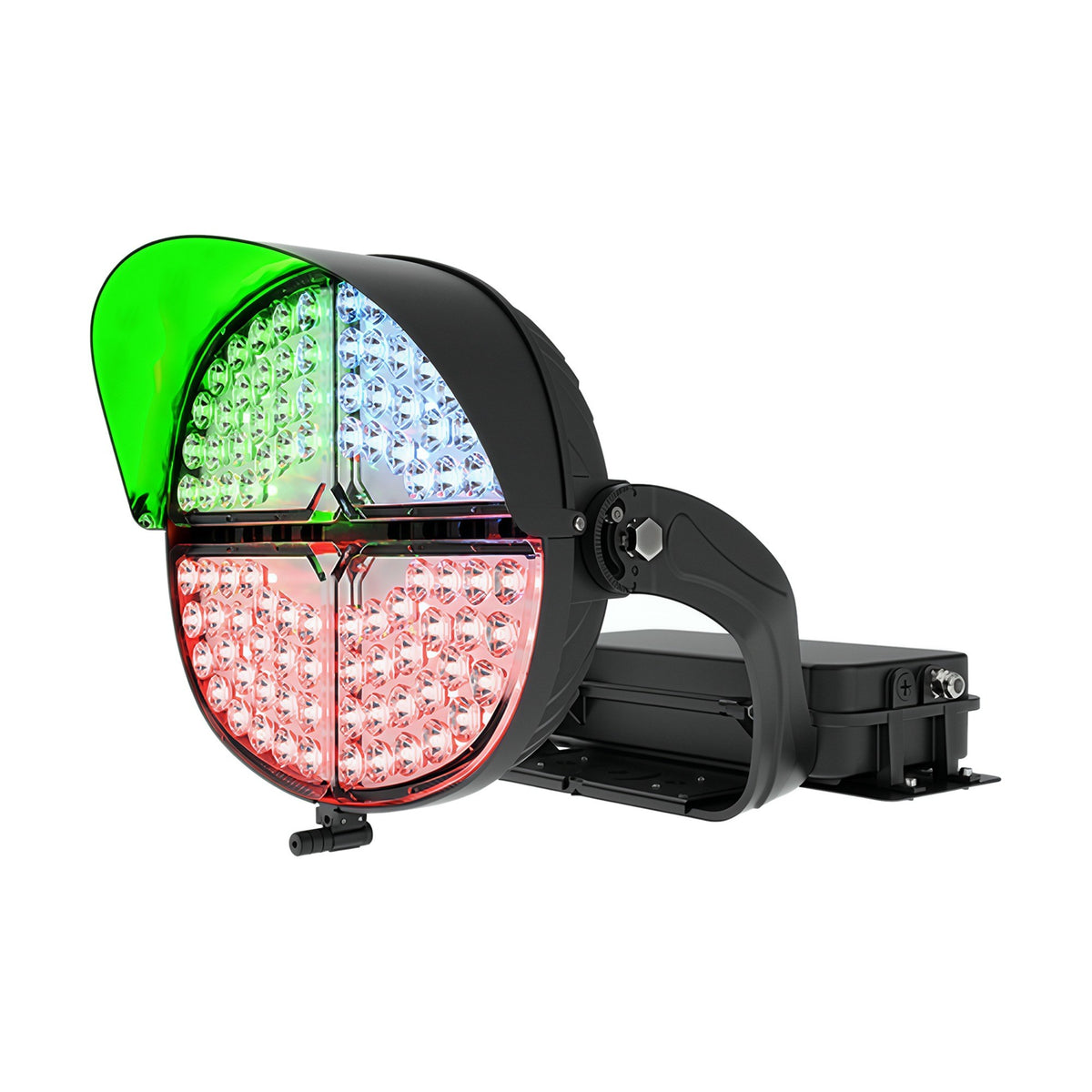 LED RGB Sports Light - Colour Changing - 480W - 120–277V - Black Trunnion Mount