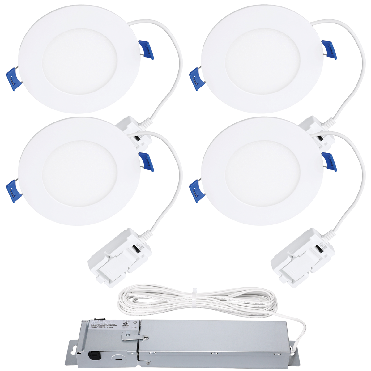 1-to-4 LED Downlight Kit - 5CCT Selectable - 2296/3608Lm - White Rapidmount™
